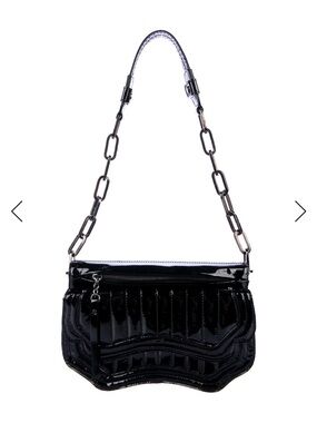 Costume National Patent leather black shoulder bag